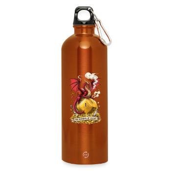 Dragon on W20 – Number of Glory Cartoon - Water Bottle with carabiner 750 ml - burnt orange - Front