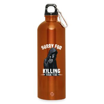 Sorry for killing your vibe Totenkopf Grim Reaper - Water Bottle with carabiner 750 ml - burnt orange - Front