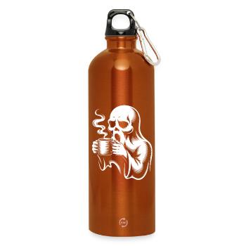 Coffee Ghost Morning Grouch Caffeine - Water Bottle with carabiner 750 ml - burnt orange - Front