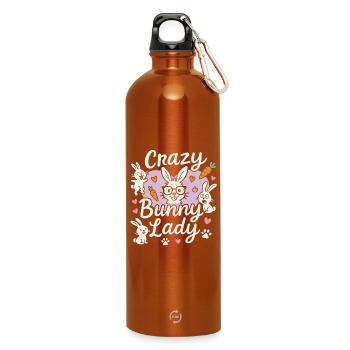 I love fishing with the best catch of my life - Water Bottle with carabiner 750 ml - burnt orange - Front