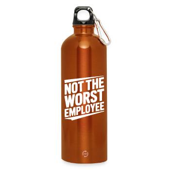 Pas le pire employé - Gourde en inox avec mousqueton 750 ml - orange - Devant