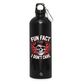 Skull Spruch Fun Fact - Trinkflasche mit Karabiner 750 ml - Schwarz - Vorne