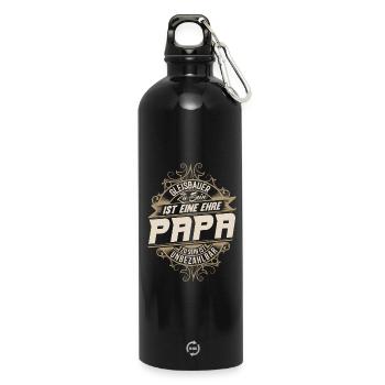 Gleisbauer Papa - Trinkflasche mit Karabiner 750 ml - Schwarz - Vorne