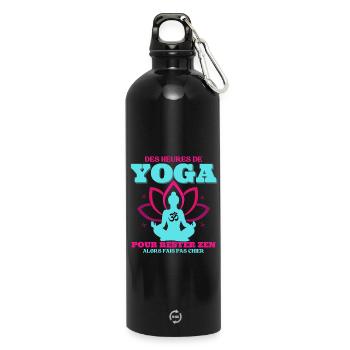 Yoga to Stay Zen Gift Woman Humor - Water Bottle with carabiner 750 ml - black - Front