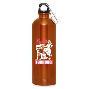 Bientôt sous une nouvelle direction Enterrement de vie de garçon - Gourde en inox avec mousqueton 750 ml - orange - Devant