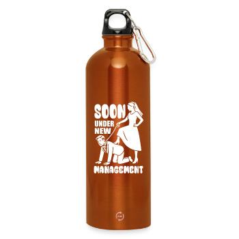 Bientôt sous une nouvelle direction Enterrement de vie de garçon - Gourde en inox avec mousqueton 750 ml - orange - Devant