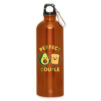 Couple parfait avocat et toast amour - Gourde en inox avec mousqueton 750 ml - orange - Devant