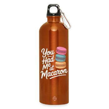 Macaron French Desserts - Water Bottle with carabiner 750 ml - burnt orange - Front