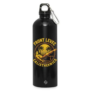 Front Levec Calisthenics Fitness Gym Entraînement - Gourde en inox avec mousqueton 750 ml - noir - Devant