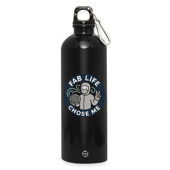 Environnement contrôlé par un technicien en salle blanche - Gourde en inox avec mousqueton 750 ml - noir - Devant