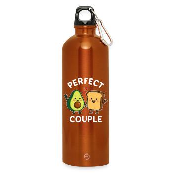 Perfect Couple Avocado Toast Love - Trinkflasche mit Karabiner 750 ml - Orange - Vorne