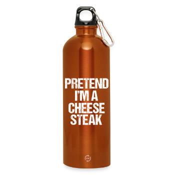 Faire semblant d’être un cheesesteak Costume Drôle Paresseux - Gourde en inox avec mousqueton 750 ml - orange - Devant