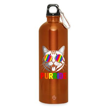 Purride Cat Rainbow Shades - Water Bottle with carabiner 750 ml - burnt orange - Front