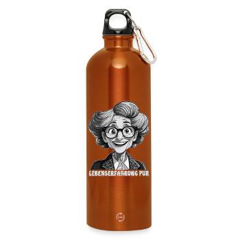 OLDER WOMAN PURE LIFE EXPERIENCE - Water Bottle with carabiner 750 ml - burnt orange - Front