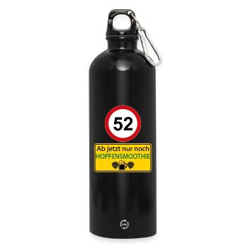 52 From now on only hop smoothie - Water Bottle with carabiner 750 ml - black - Front