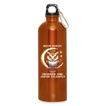 Quête principale : Observer et juger en silence | Hibou - Gourde en inox avec mousqueton 750 ml - orange - Devant