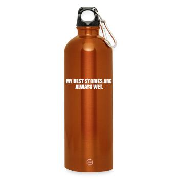 My best stories are always wet - Water Bottle with carabiner 750 ml - burnt orange - Front