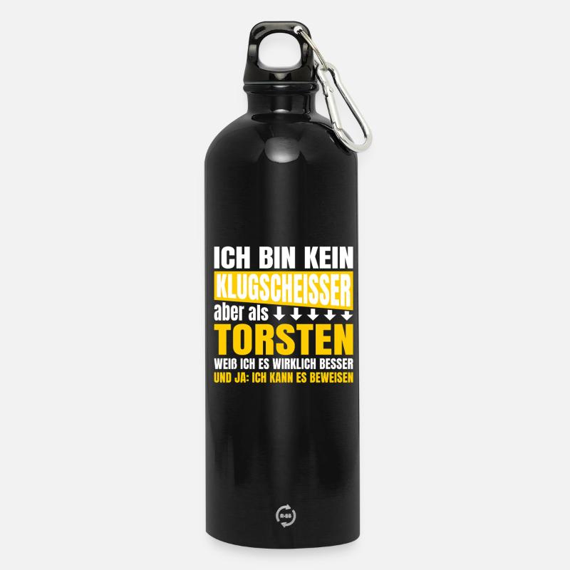 Je ne suis pas un petit malin Torsten - Gourde en inox avec mousqueton 750 ml - noir
