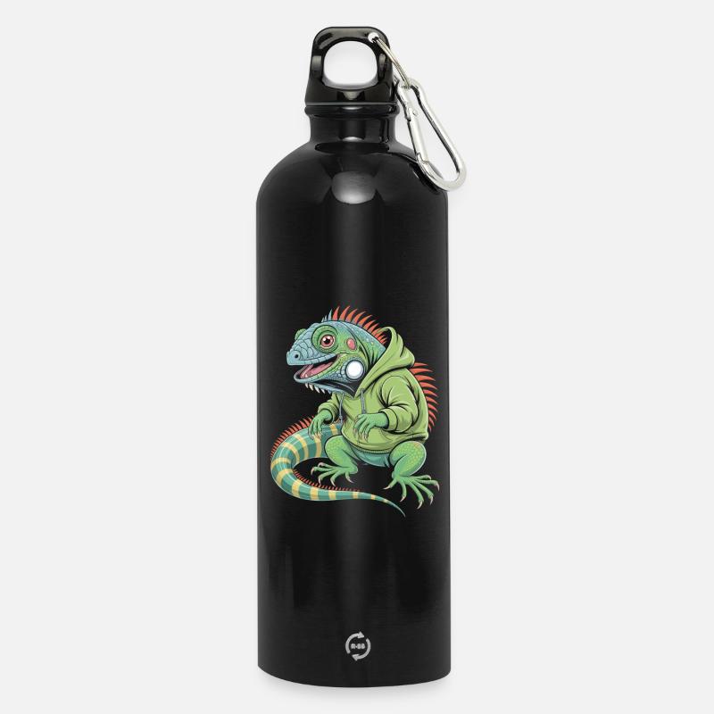 Iguane cool avec sweat à capuche - Gourde en inox avec mousqueton 750 ml - noir