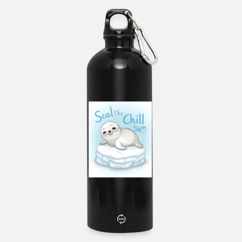Scellez le froid - Gourde en inox avec mousqueton 750 ml - noir