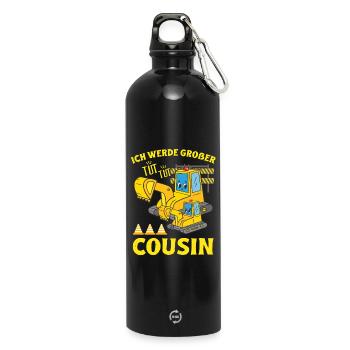I'm going to be big cousin 2026 excavator soon bigger - Water Bottle with carabiner 750 ml - black - Front