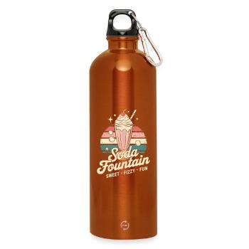Vintage Soda Advertising - Water Bottle with carabiner 750 ml - burnt orange - Front