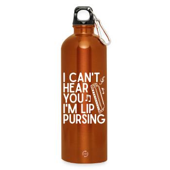 Harmonica Musican Lip Pursing Harmonica - Water Bottle with carabiner 750 ml - burnt orange - Front