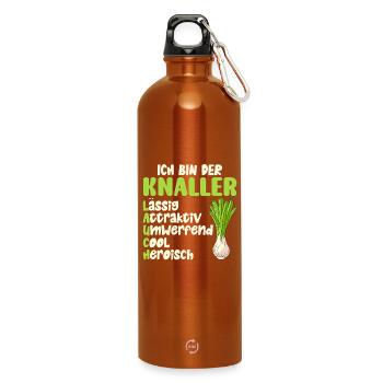 Haltérophile BIN EIN LAUCH LÄSSIG COOL Drôle - Gourde en inox avec mousqueton 750 ml - orange - Devant