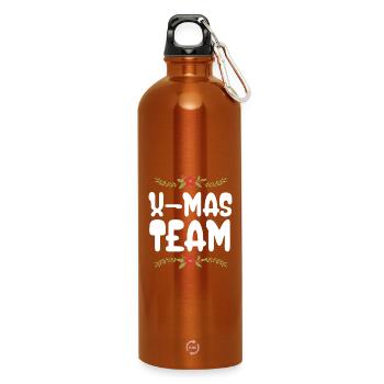 X-Mas Team - Water Bottle with carabiner 750 ml - burnt orange - Front