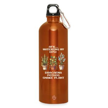AFK Arrosage de mon DPS | Plantes Gamer Humour - Gourde en inox avec mousqueton 750 ml - orange - Devant