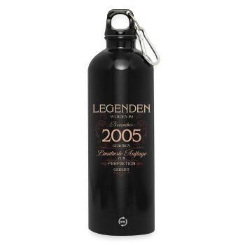 20. Geburtstag Legende November Jahrgang 2005 - Trinkflasche mit Karabiner 750 ml - Schwarz - Vorne