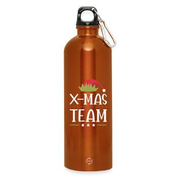 X-Mas Squad - Water Bottle with carabiner 750 ml - burnt orange - Front