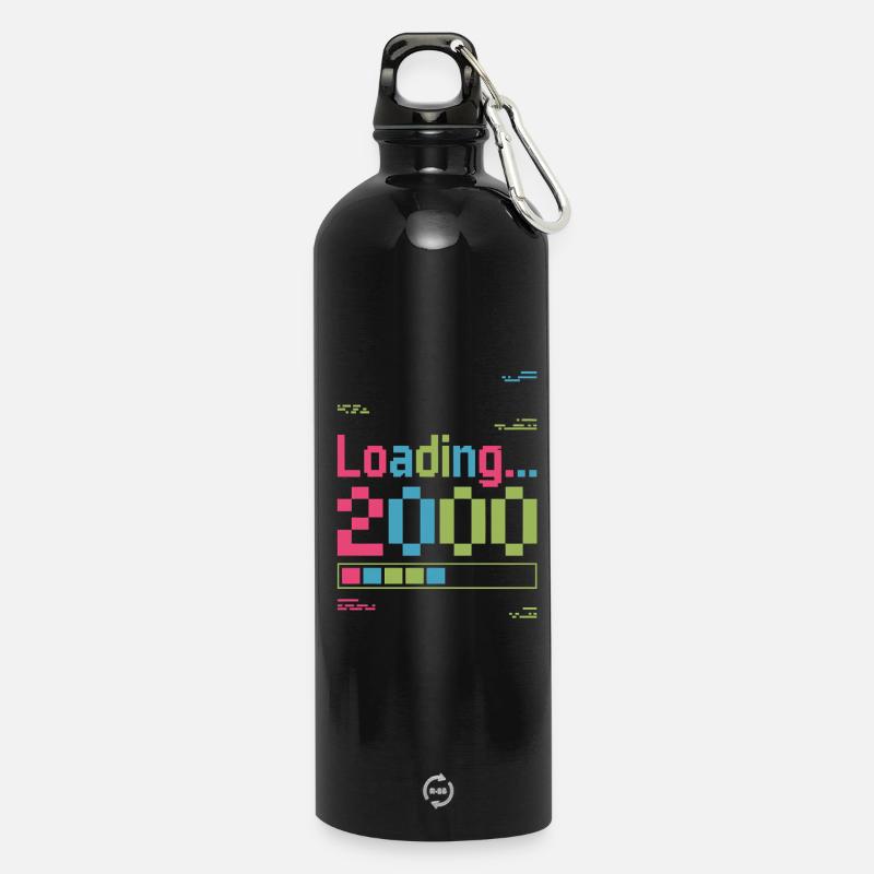 Loading 2000 pixel loading screen - Water Bottle with carabiner 750 ml - black