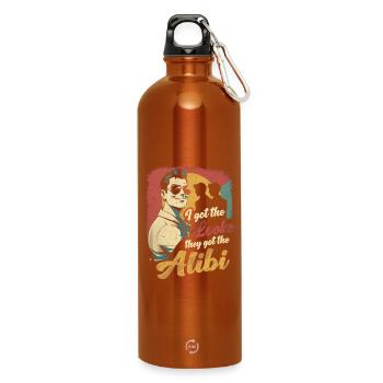 Geschwister Bruder Schwester I Got The Looks - Trinkflasche mit Karabiner 750 ml - Orange - Vorne