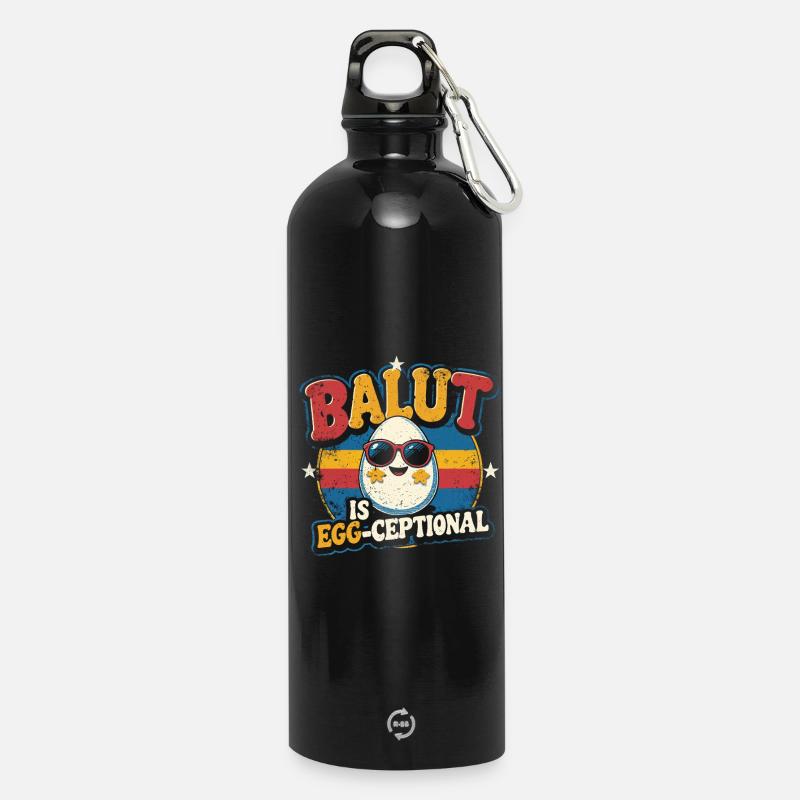 Balut Is Egg-Ceptional Phillippinen - Trinkflasche mit Karabiner 750 ml - Schwarz