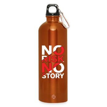 No Risk No Story - Water Bottle with carabiner 750 ml - burnt orange - Front