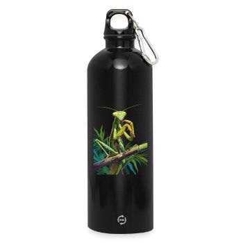 Gottesanbeterinnen Gottesanbeterin - Trinkflasche mit Karabiner 750 ml - Schwarz - Vorne