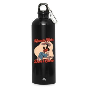 La femme du fermier, la mère des cheveux de ranch s’en moque. - Gourde en inox avec mousqueton 750 ml - noir - Devant