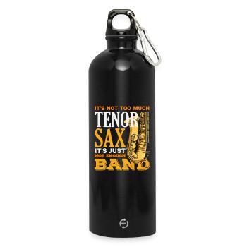 Saxophone ténor saxophoniste de jazz - Gourde en inox avec mousqueton 750 ml - noir - Devant