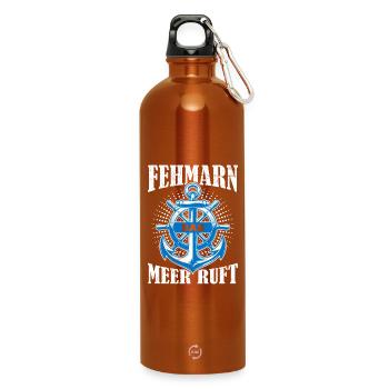 Vacances de la mer Baltique FEHMARN MEER APPELLE DES CHOSES DRÔLES - Gourde en inox avec mousqueton 750 ml - orange - Devant