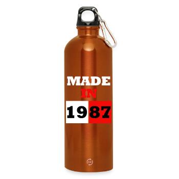 Made in 1987 Anniversary - Water Bottle with carabiner 750 ml - burnt orange - Front