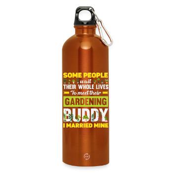 Garden & Plant Lovers Gifts - Water Bottle with carabiner 750 ml - burnt orange - Front