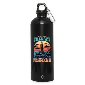 Mer Baltique. BESOIN DE PAS DE THÉRAPIE, IL FAUT ALLER À FEHMARN. - Gourde en inox avec mousqueton 750 ml - noir - Devant