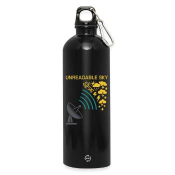 Wetter Drama Humor Geschenk Regen Schnee - Trinkflasche mit Karabiner 750 ml - Schwarz - Vorne