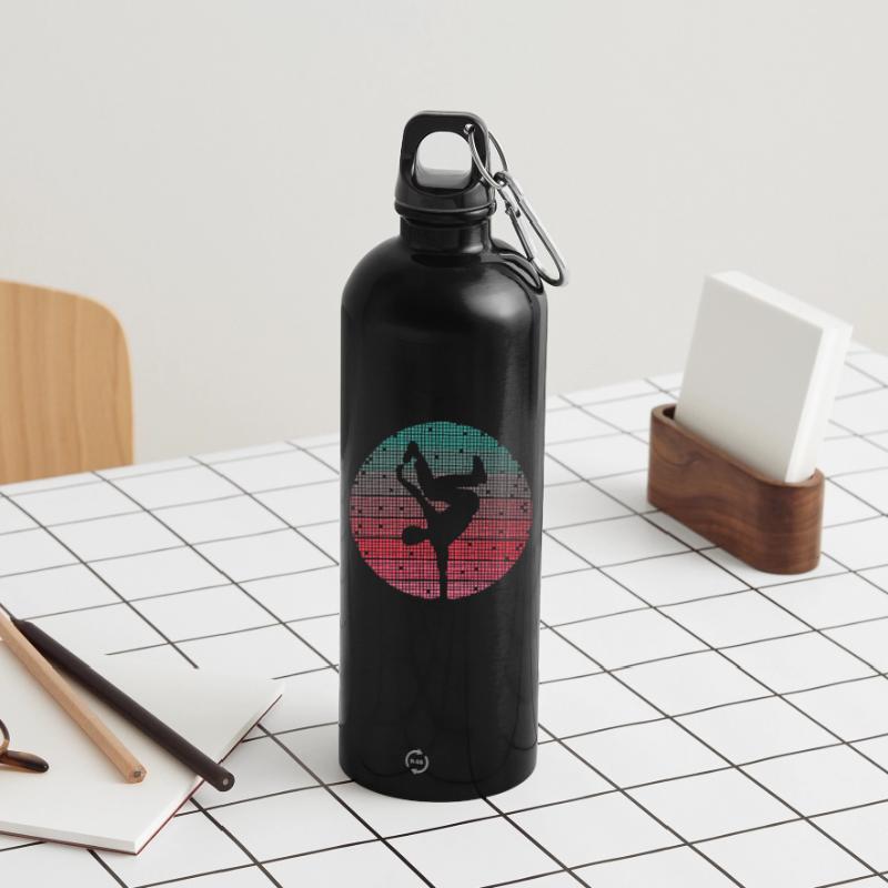 Breakdance Dance Breakdancer Retro Breakdancer Water Bottle with carabiner 750 ml
