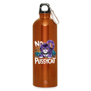 Pas de chat rebelle Chat Combattant - Gourde en inox avec mousqueton 750 ml - orange - Devant