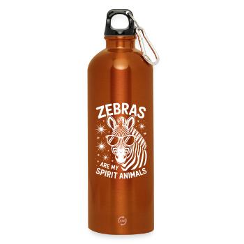 Zebra Spruch Lustiges Zebra Geschenk - Trinkflasche mit Karabiner 750 ml - Orange - Vorne