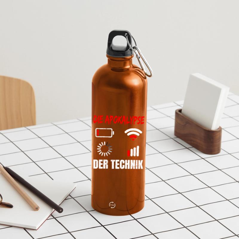 Coder DIE APOKALYPSE DER TECHNIK LUSTIG Trinkflasche mit Karabiner 750 ml