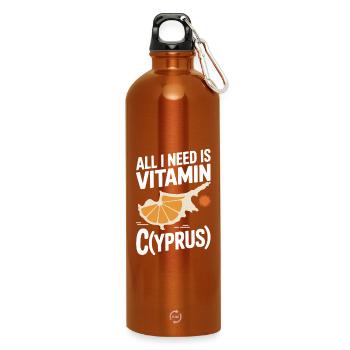 Chypre Tout ce dont j’ai besoin, c’est de vitamines Chypre Drapeau chypriote - Gourde en inox avec mousqueton 750 ml - orange - Devant