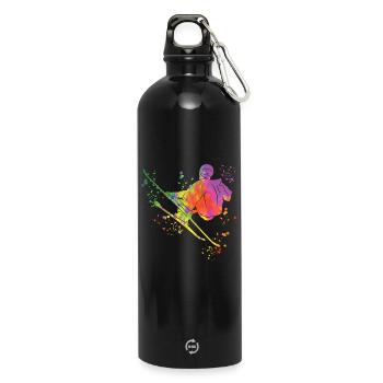 Alpine skiing Winter sports Nordic skiing - Water Bottle with carabiner 750 ml - black - Front